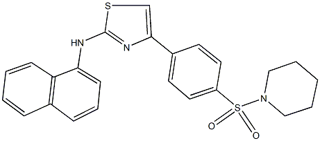 N-(1-naphthyl)-4-[4-(1-piperidinylsulfonyl)phenyl]-1,3-thiazol-2-amine Struktur