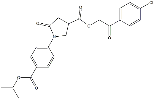 2-(4-chlorophenyl)-2-oxoethyl 1-[4-(isopropoxycarbonyl)phenyl]-5-oxo-3-pyrrolidinecarboxylate Struktur