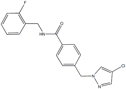 4-[(4-chloro-1H-pyrazol-1-yl)methyl]-N-(2-fluorobenzyl)benzamide Struktur