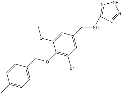 N-{3-bromo-5-methoxy-4-[(4-methylbenzyl)oxy]benzyl}-N-(2H-tetraazol-5-yl)amine Struktur