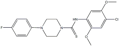 N-(4-chloro-2,5-dimethoxyphenyl)-4-(4-fluorophenyl)-1-piperazinecarbothioamide Struktur