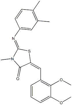 5-(2,3-dimethoxybenzylidene)-2-[(3,4-dimethylphenyl)imino]-3-methyl-1,3-thiazolidin-4-one Struktur