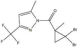 1-[(2,2-dibromo-1-methylcyclopropyl)carbonyl]-5-methyl-3-(trifluoromethyl)-1H-pyrazole Struktur