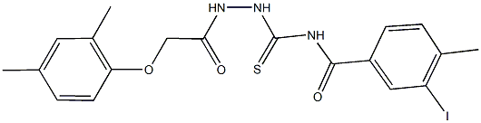 N-({2-[(2,4-dimethylphenoxy)acetyl]hydrazino}carbothioyl)-3-iodo-4-methylbenzamide Struktur