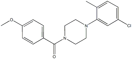 4-{[4-(5-chloro-2-methylphenyl)-1-piperazinyl]carbonyl}phenyl methyl ether Struktur