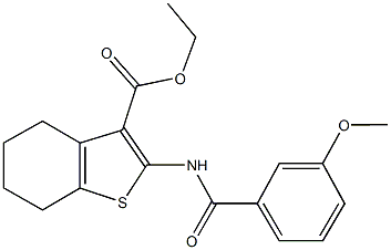 ethyl 2-[(3-methoxybenzoyl)amino]-4,5,6,7-tetrahydro-1-benzothiophene-3-carboxylate Struktur