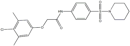 2-(4-chloro-3,5-dimethylphenoxy)-N-[4-(1-piperidinylsulfonyl)phenyl]acetamide Struktur