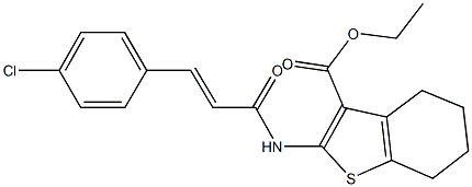 ethyl 2-{[3-(4-chlorophenyl)acryloyl]amino}-4,5,6,7-tetrahydro-1-benzothiophene-3-carboxylate Struktur