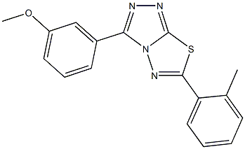 methyl 3-[6-(2-methylphenyl)[1,2,4]triazolo[3,4-b][1,3,4]thiadiazol-3-yl]phenyl ether Struktur