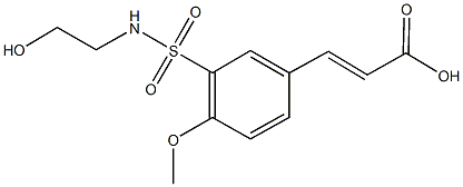 3-(3-{[(2-hydroxyethyl)amino]sulfonyl}-4-methoxyphenyl)acrylic acid Struktur