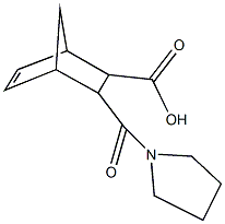 3-(1-pyrrolidinylcarbonyl)bicyclo[2.2.1]hept-5-ene-2-carboxylic acid Struktur