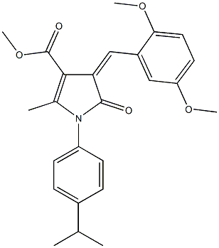 methyl 4-(2,5-dimethoxybenzylidene)-1-(4-isopropylphenyl)-2-methyl-5-oxo-4,5-dihydro-1H-pyrrole-3-carboxylate Struktur