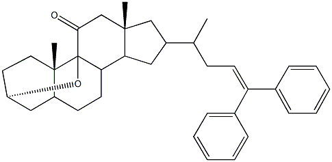 4,17-dimethyl-6-(1-methyl-4,4-diphenyl-3-butenyl)-18-oxapentacyclo[12.3.1.0~1,9~.0~4,8~.0~12,17~]octadecan-2-one Struktur