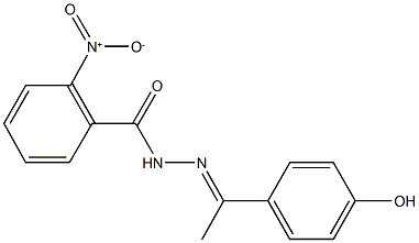 2-nitro-N'-[1-(4-hydroxyphenyl)ethylidene]benzohydrazide Struktur