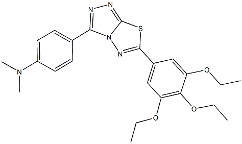 N,N-dimethyl-N-{4-[6-(3,4,5-triethoxyphenyl)[1,2,4]triazolo[3,4-b][1,3,4]thiadiazol-3-yl]phenyl}amine Struktur