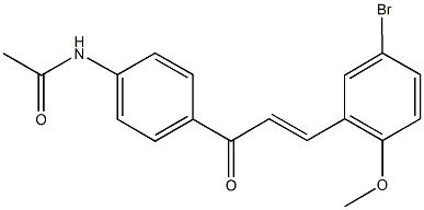 N-{4-[3-(5-bromo-2-methoxyphenyl)acryloyl]phenyl}acetamide Struktur