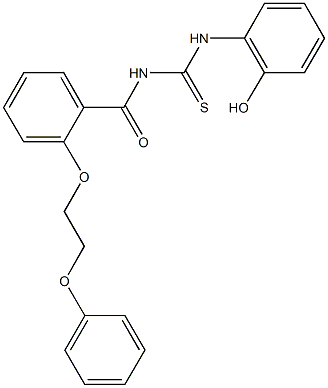 N-(2-hydroxyphenyl)-N'-[2-(2-phenoxyethoxy)benzoyl]thiourea Struktur