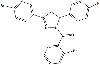 1-(2-bromobenzoyl)-3-(4-bromophenyl)-5-(4-fluorophenyl)-4,5-dihydro-1H-pyrazole Struktur