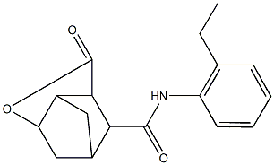 N-(2-ethylphenyl)-5-oxo-4-oxatricyclo[4.2.1.0~3,7~]nonane-9-carboxamide Struktur