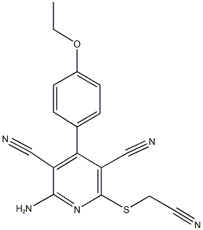 2-amino-6-[(cyanomethyl)sulfanyl]-4-(4-ethoxyphenyl)-3,5-pyridinedicarbonitrile Struktur