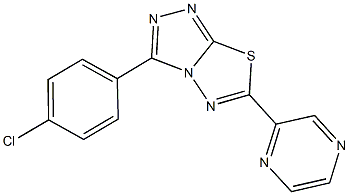 3-(4-chlorophenyl)-6-(2-pyrazinyl)[1,2,4]triazolo[3,4-b][1,3,4]thiadiazole Struktur