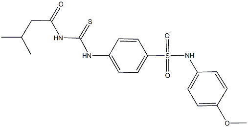 N-(4-methoxyphenyl)-4-({[(3-methylbutanoyl)amino]carbothioyl}amino)benzenesulfonamide Struktur