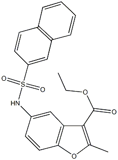 ethyl 2-methyl-5-[(2-naphthylsulfonyl)amino]-1-benzofuran-3-carboxylate Struktur