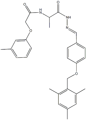 N-(2-{2-[4-(mesitylmethoxy)benzylidene]hydrazino}-1-methyl-2-oxoethyl)-2-(3-methylphenoxy)acetamide Struktur