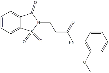 3-(1,1-dioxido-3-oxo-1,2-benzisothiazol-2(3H)-yl)-N-(2-methoxyphenyl)propanamide Struktur