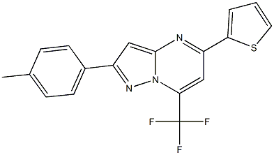 2-(4-methylphenyl)-5-thien-2-yl-7-(trifluoromethyl)pyrazolo[1,5-a]pyrimidine Struktur