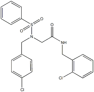 N-(2-chlorobenzyl)-2-[(4-chlorobenzyl)(phenylsulfonyl)amino]acetamide Struktur