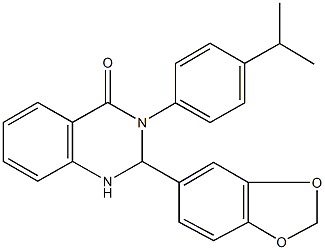 2-(1,3-benzodioxol-5-yl)-3-(4-isopropylphenyl)-2,3-dihydro-4(1H)-quinazolinone Struktur