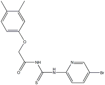 N-(5-bromo-2-pyridinyl)-N'-[(3,4-dimethylphenoxy)acetyl]thiourea Struktur