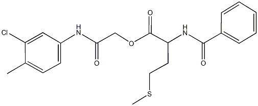 2-(3-chloro-4-methylanilino)-2-oxoethyl 2-(benzoylamino)-4-(methylsulfanyl)butanoate Struktur