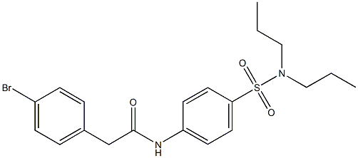 2-(4-bromophenyl)-N-{4-[(dipropylamino)sulfonyl]phenyl}acetamide Struktur