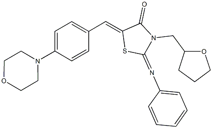 5-[4-(4-morpholinyl)benzylidene]-2-(phenylimino)-3-(tetrahydro-2-furanylmethyl)-1,3-thiazolidin-4-one Struktur