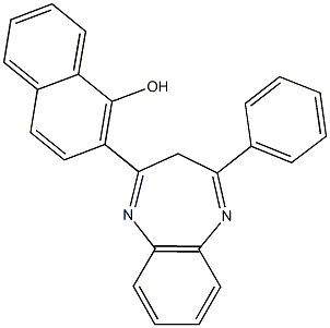 2-(4-phenyl-3H-1,5-benzodiazepin-2-yl)-1-naphthol Struktur