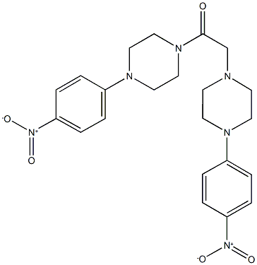 1-{4-nitrophenyl}-4-[2-(4-{4-nitrophenyl}-1-piperazinyl)-2-oxoethyl]piperazine Struktur