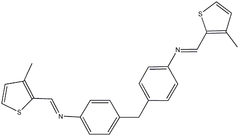 N-[(3-methyl-2-thienyl)methylene]-N-[4-(4-{[(3-methyl-2-thienyl)methylene]amino}benzyl)phenyl]amine Struktur