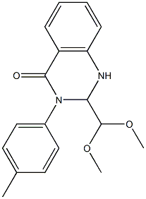 2-(dimethoxymethyl)-3-(4-methylphenyl)-2,3-dihydro-4(1H)-quinazolinone Struktur