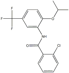 2-chloro-N-[2-isopropoxy-5-(trifluoromethyl)phenyl]benzamide Struktur