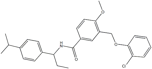 3-[(2-chlorophenoxy)methyl]-N-[1-(4-isopropylphenyl)propyl]-4-methoxybenzamide Struktur