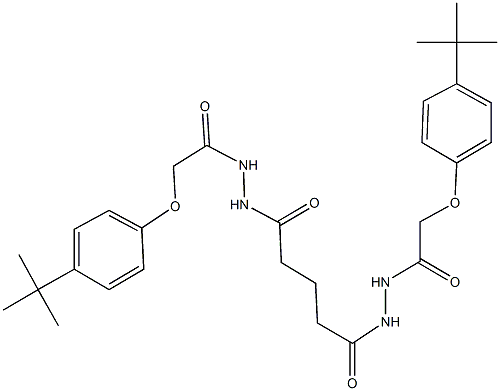 2-(4-tert-butylphenoxy)-N'-(5-{2-[(4-tert-butylphenoxy)acetyl]hydrazino}-5-oxopentanoyl)acetohydrazide Struktur