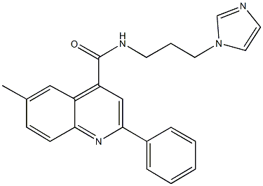 N-[3-(1H-imidazol-1-yl)propyl]-6-methyl-2-phenyl-4-quinolinecarboxamide Struktur