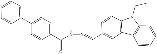 N'-[(9-ethyl-9H-carbazol-3-yl)methylene][1,1'-biphenyl]-4-carbohydrazide Struktur