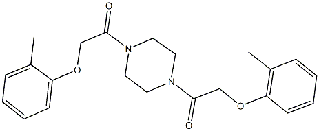 1,4-bis[(2-methylphenoxy)acetyl]piperazine Struktur