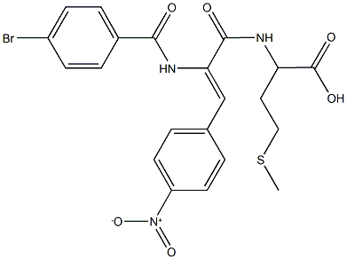 N-(2-[(4-bromobenzoyl)amino]-3-{4-nitrophenyl}acryloyl)(methyl)homocysteine Struktur