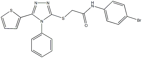 N-(4-bromophenyl)-2-{[4-phenyl-5-(2-thienyl)-4H-1,2,4-triazol-3-yl]sulfanyl}acetamide Struktur