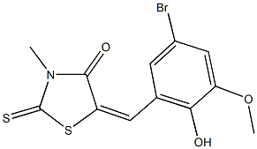 5-(5-bromo-2-hydroxy-3-methoxybenzylidene)-3-methyl-2-thioxo-1,3-thiazolidin-4-one Struktur