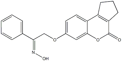 7-[2-(hydroxyimino)-2-phenylethoxy]-2,3-dihydrocyclopenta[c]chromen-4(1H)-one Struktur